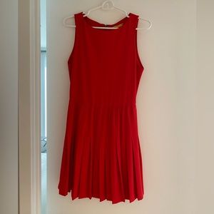 Alice & Olivia Red A-Line Pleated Mini Dress XS.